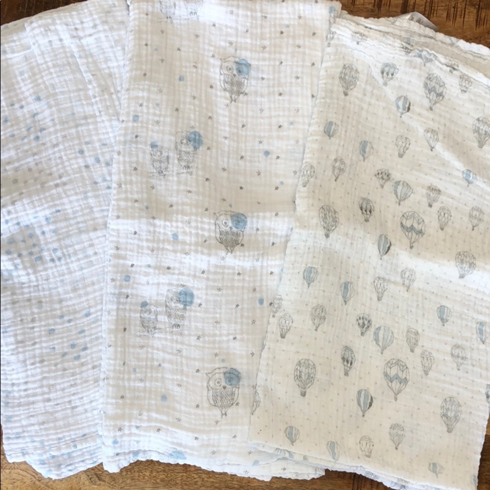 Aden + anais set of 3 Muslin baby blankets